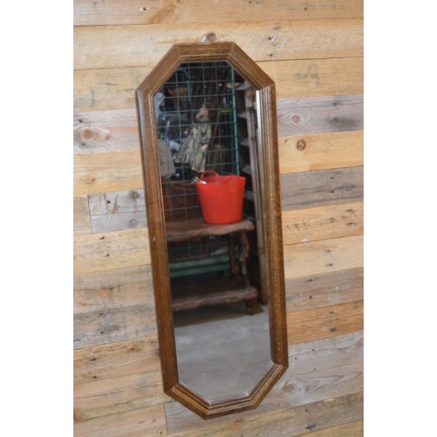 Spiegel met eiken lijst 8 hoekig-5