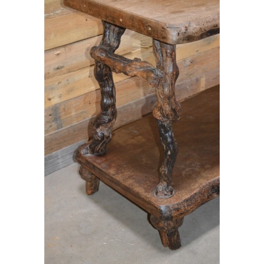 Antiek Frans bijzettafeltje wijnrank poten-5