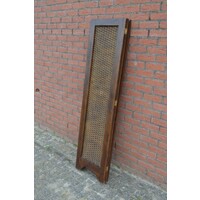 Kamerscherm teakhout met gevlochten bamboe