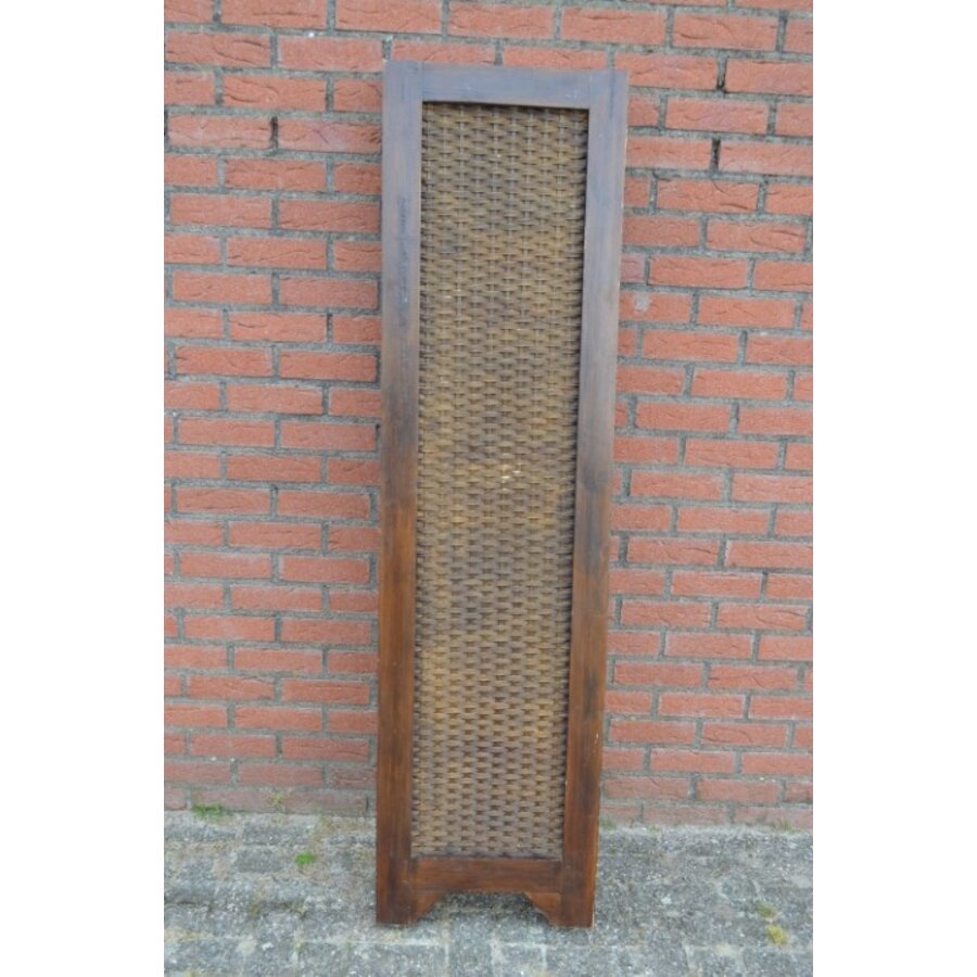 Kamerscherm teakhout met gevlochten bamboe-4