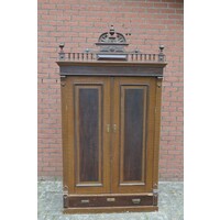 thumb-Antieke art deco kledingkast van oud grenen-3