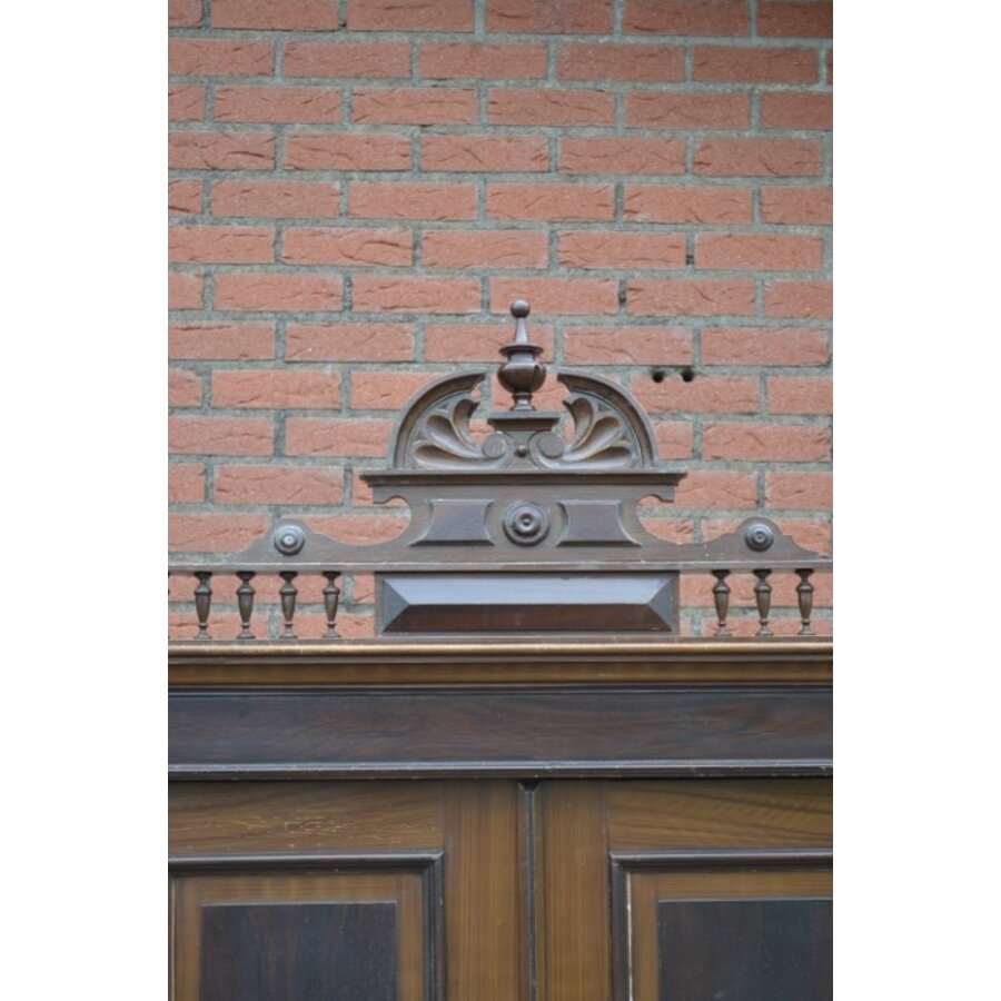 Antieke art deco kledingkast van oud grenen-4