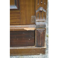 thumb-Antieke kledingkast oud grenen met kuif-5