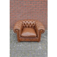 thumb-Engelse Chesterfield armfauteuil van leer-2