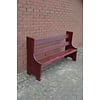 LoodsVol, Tweedehands Donkerrode massief houten kerkbank vintage