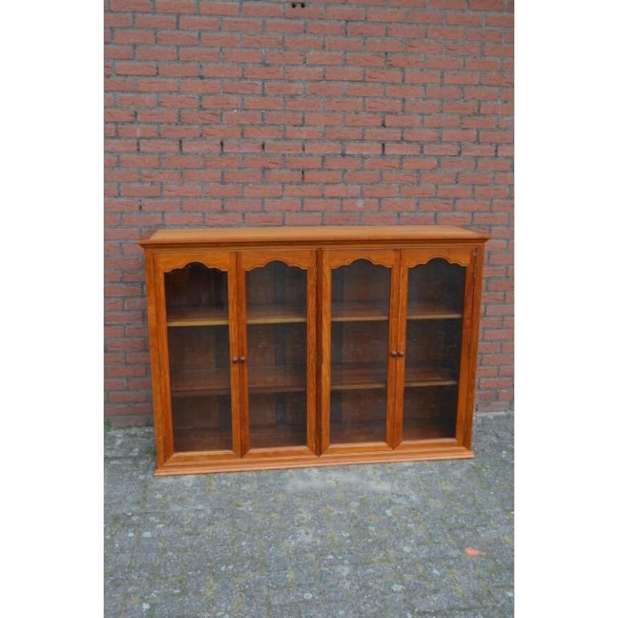 Rozenhouten kast met facet geslepen glasdeuren-2