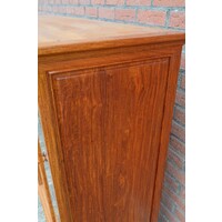 thumb-Rozenhouten kast met facet geslepen glasdeuren-4