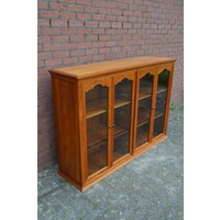 thumb-Rozenhouten kast met facet geslepen glasdeuren-1