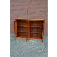 thumb-Rozenhouten kast met facet geslepen glasdeuren-6