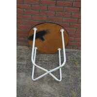 thumb-Jaren 50 rond tafeltje met metalen buizenframe-4