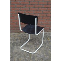thumb-Vintage design stoel met wit buizenframe jaren 60-3