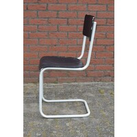 thumb-Vintage design stoel met wit buizenframe jaren 60-4
