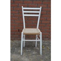 thumb-Witte houten stoel met een touw gevlochten zitting-2