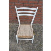 thumb-Witte houten stoel met een touw gevlochten zitting-4
