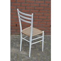 thumb-Witte houten stoel met een touw gevlochten zitting-6