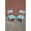 LoodsVol, Tweedehands Set van 2 retro stoeltjes met pagwood en buisframe