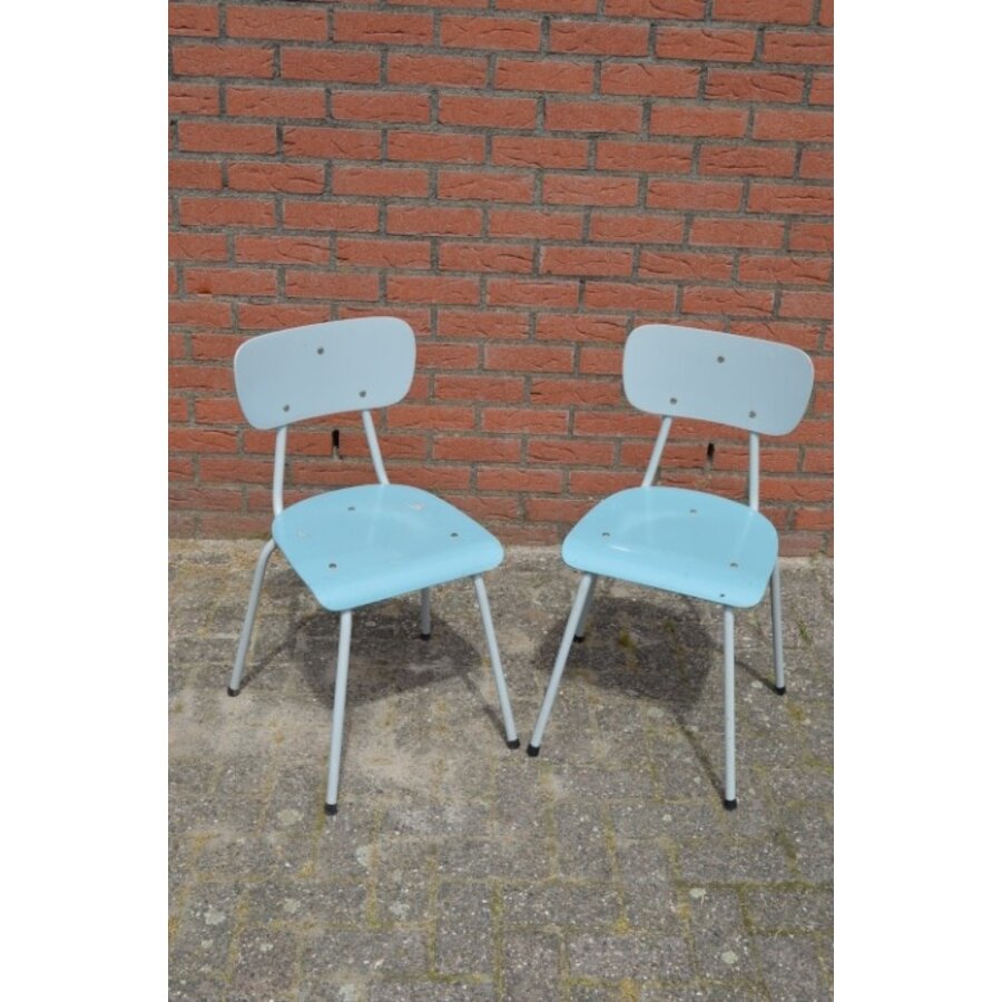 Set van 2 retro stoeltjes met pagwood en buisframe-1