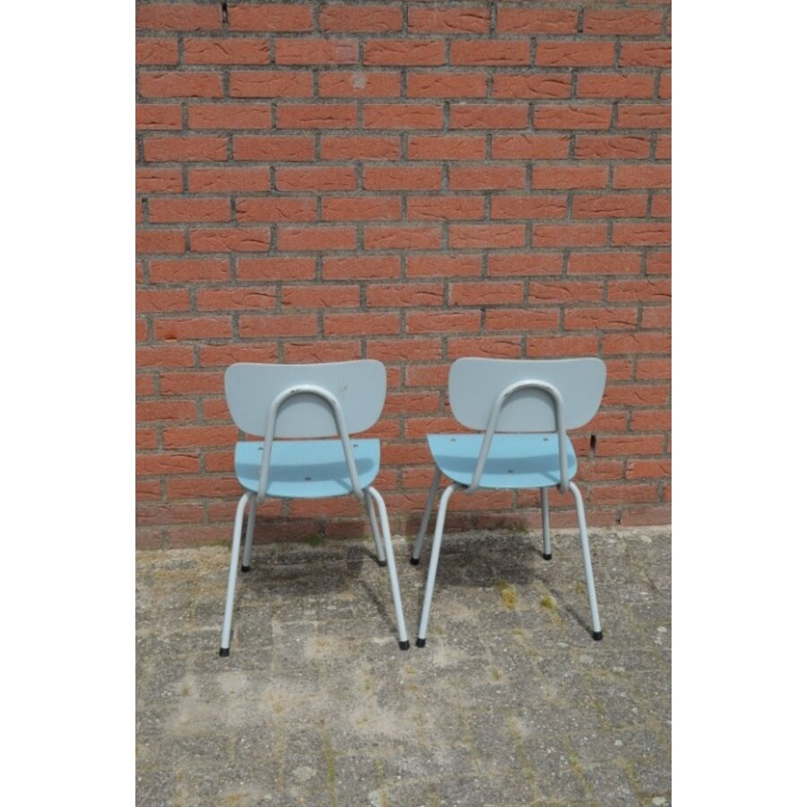 Set van 2 retro stoeltjes met pagwood en buisframe-4