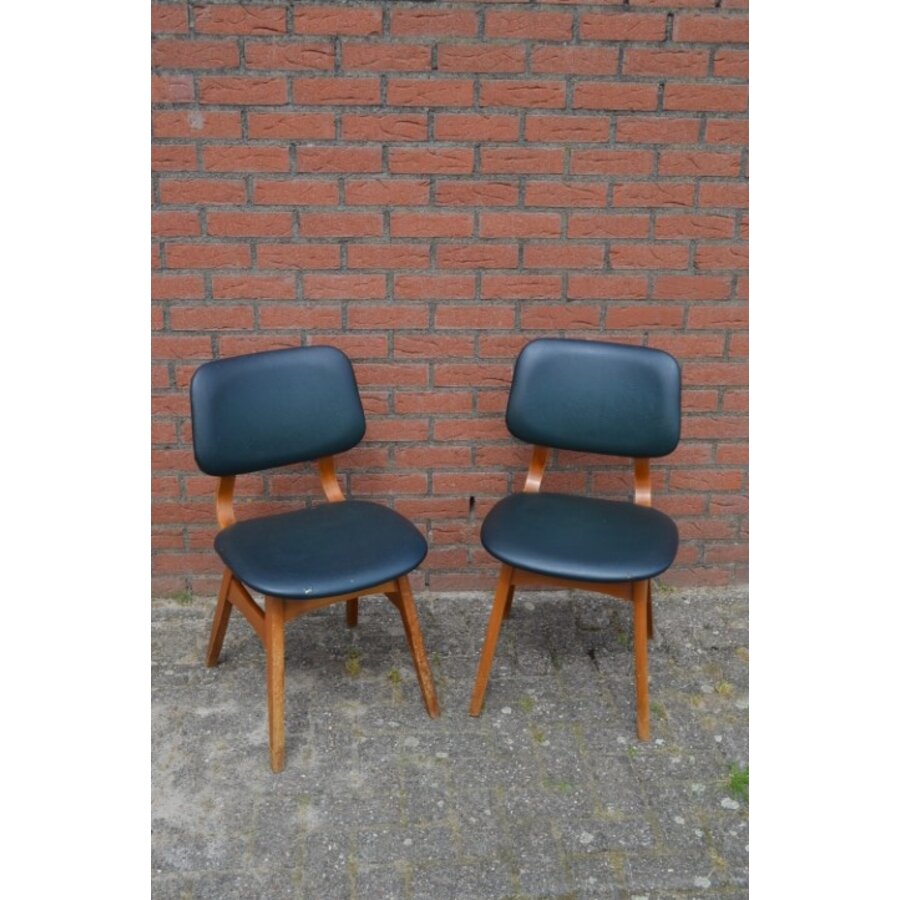 Retro Dutch Design Keukenstoelen set van 2 groen-1
