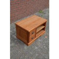 thumb-Massief teakhouten tv kast met laden en open vak-1