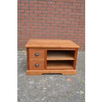 thumb-Massief teakhouten tv kast met laden en open vak-2