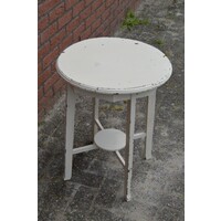 thumb-Bijzettafeltje massief eiken rond model wit geschilderd-3