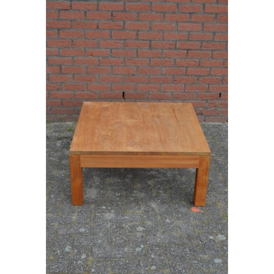 Vierkante massief teakhouten salontafel naturel-2