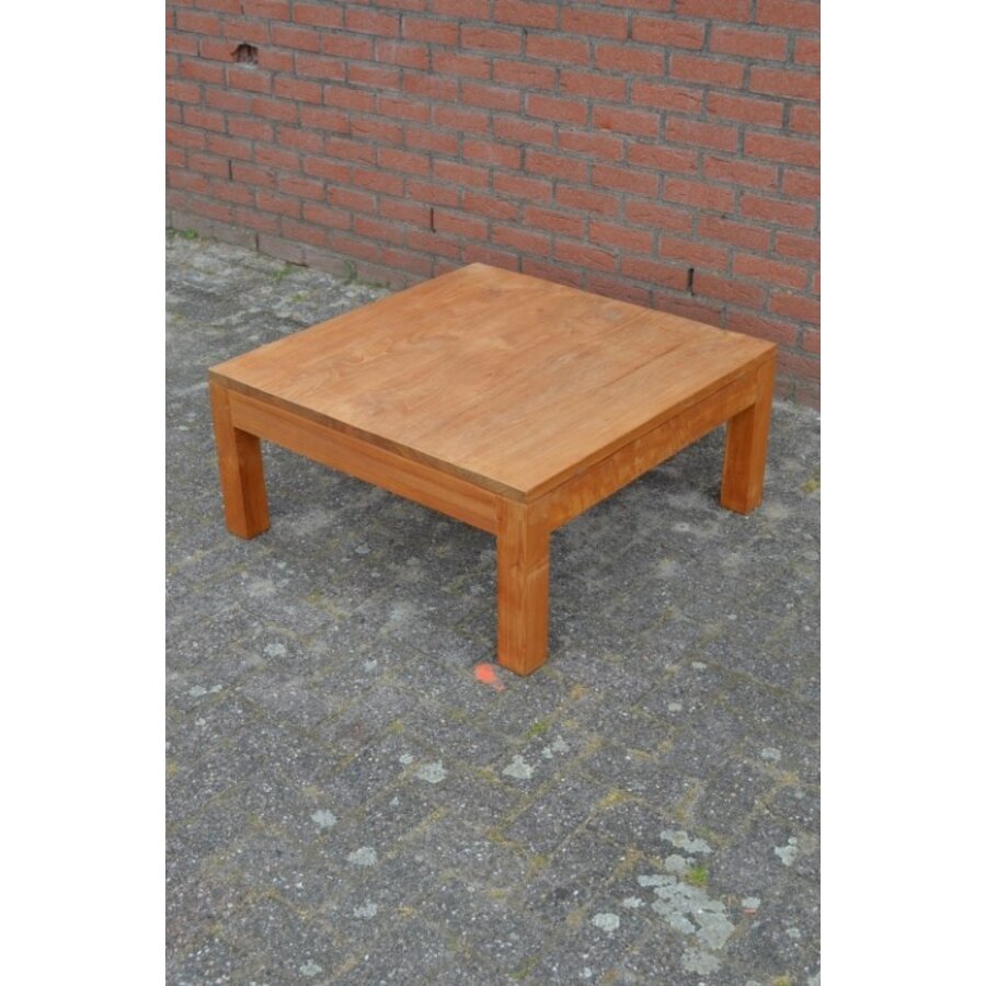 Vierkante massief teakhouten salontafel naturel-3