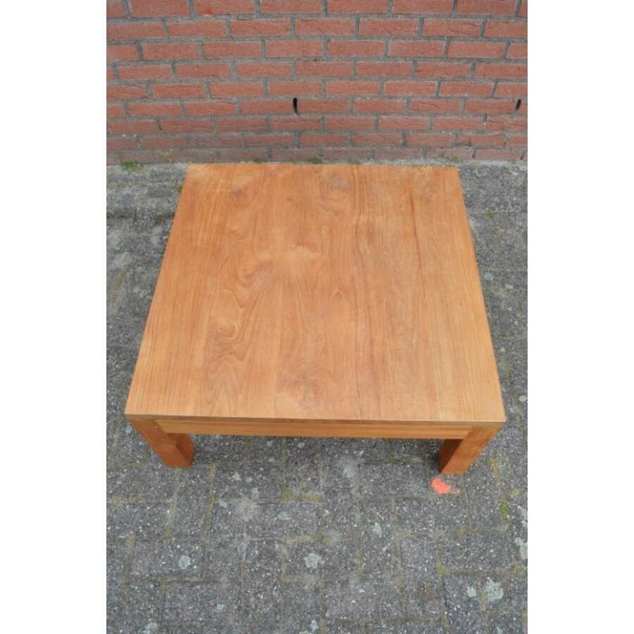 Vierkante massief teakhouten salontafel naturel-4