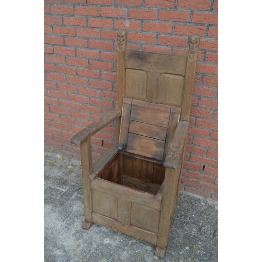 Antieke eiken bakstoel-9