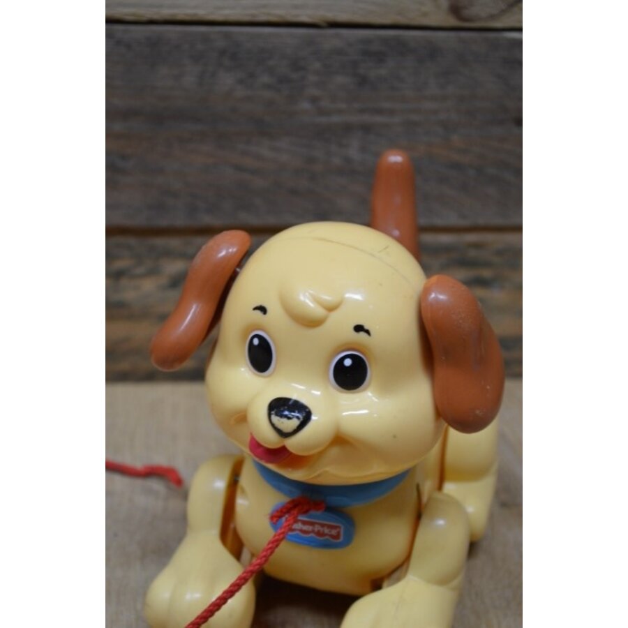 Vintage trek hondje aan een koordje-5