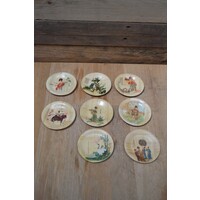 thumb-Retro set van 8 bamboe aperitiefbordjes uit Taiwan-1