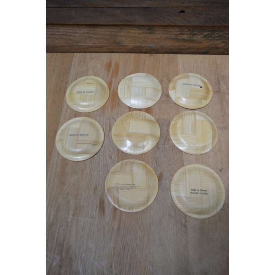 Aperatiefbordjes van bamboe retro 8 stuks-6