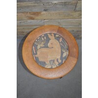 thumb-Art Deco pianokruk van eikenhout met gobelin bekleding-2