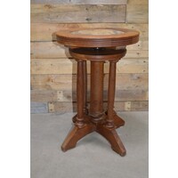 thumb-Art Deco pianokruk van eikenhout met gobelin bekleding-3