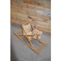 thumb-Ouderwets houten schommelpaard met stoffen zitje-1