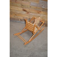 thumb-Ouderwets houten schommelpaard met stoffen zitje-8