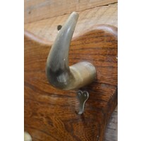 thumb-Vintage jagerskapstok van hout met koeienhorens-3