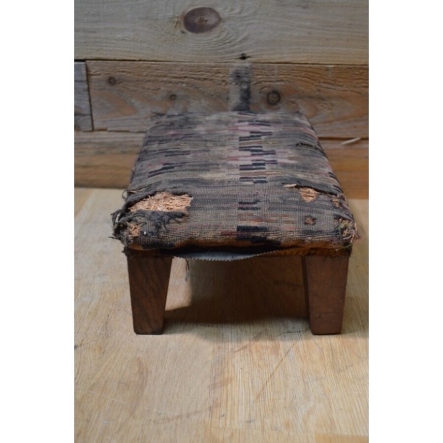 Antiek voetenbankje opknapper eikenhout-2