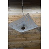 LoodsVol, Tweedehands Jaren 60 plafond hanglamp met vierkante glazen kap