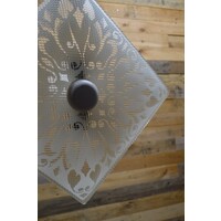 thumb-Jaren 60 plafond hanglamp met vierkante glazen kap-2