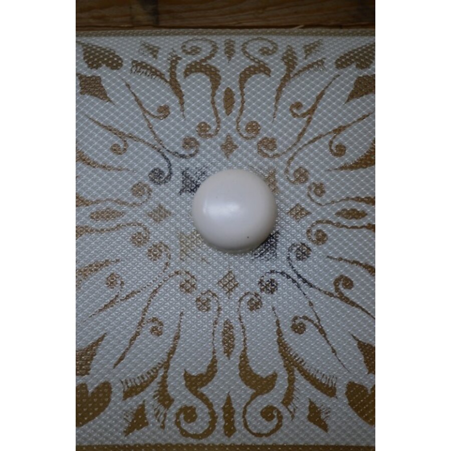 Jaren 60 plafond hanglamp met vierkante glazen kap-6