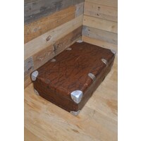 thumb-Vintage bruine reiskoffer met zilverkleurige hoekstukken-4