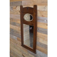 thumb-Spiegel Art-Deco met eikenhouten lijst-1