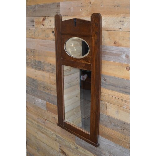 Spiegel Art-Deco met eiken lijst 