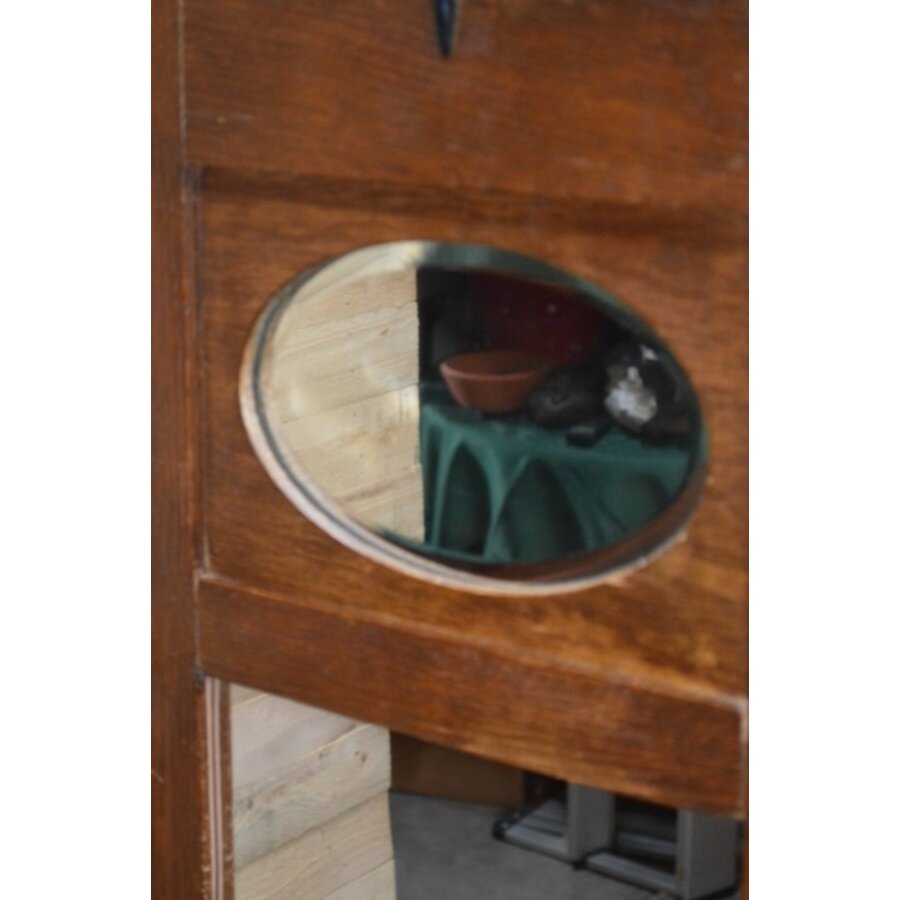 Spiegel Art-Deco met eikenhouten lijst-2