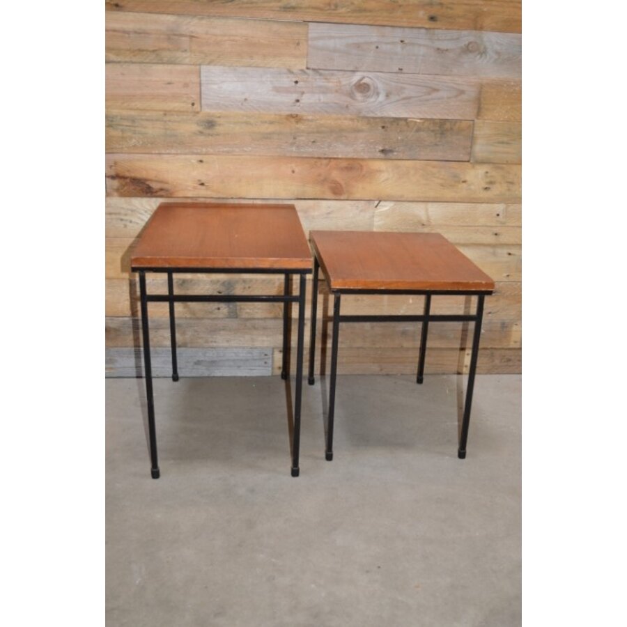 Retro industriële look tafeltjes set van 2-5