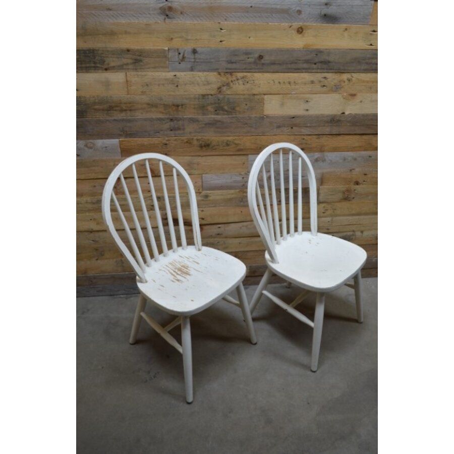 Spijl stoelen beukenhout wit geschilderd retro-2
