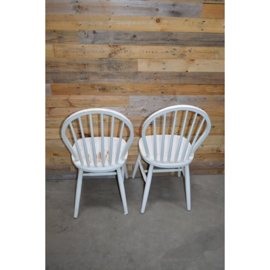 Spijl stoelen beukenhout wit geschilderd retro-4