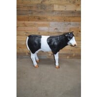 thumb-Polyester dierenbeeld zwart bont kalf voor tuin en interieur-1